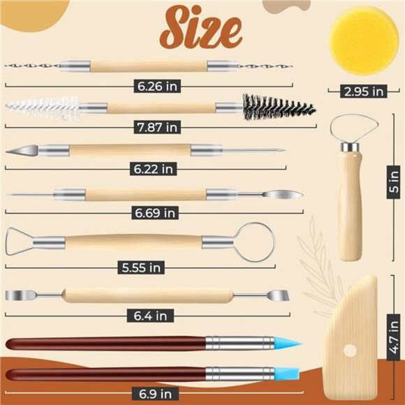35 Pack Clay Tools Kit, Pottery Tools & Sculpting Tools - Picture 2 of 7